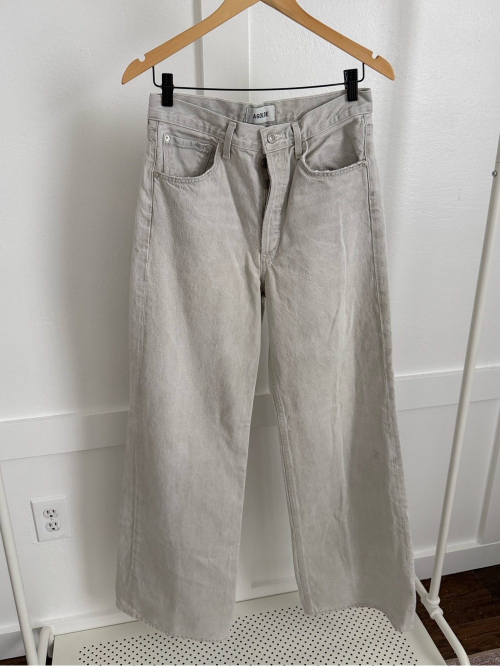 Agolde Dame Wide Leg High Rise Grey Jeans